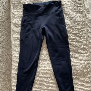 Athleta Altitude Stash Tights in Polartec Powerstretch Navy Blue Size M